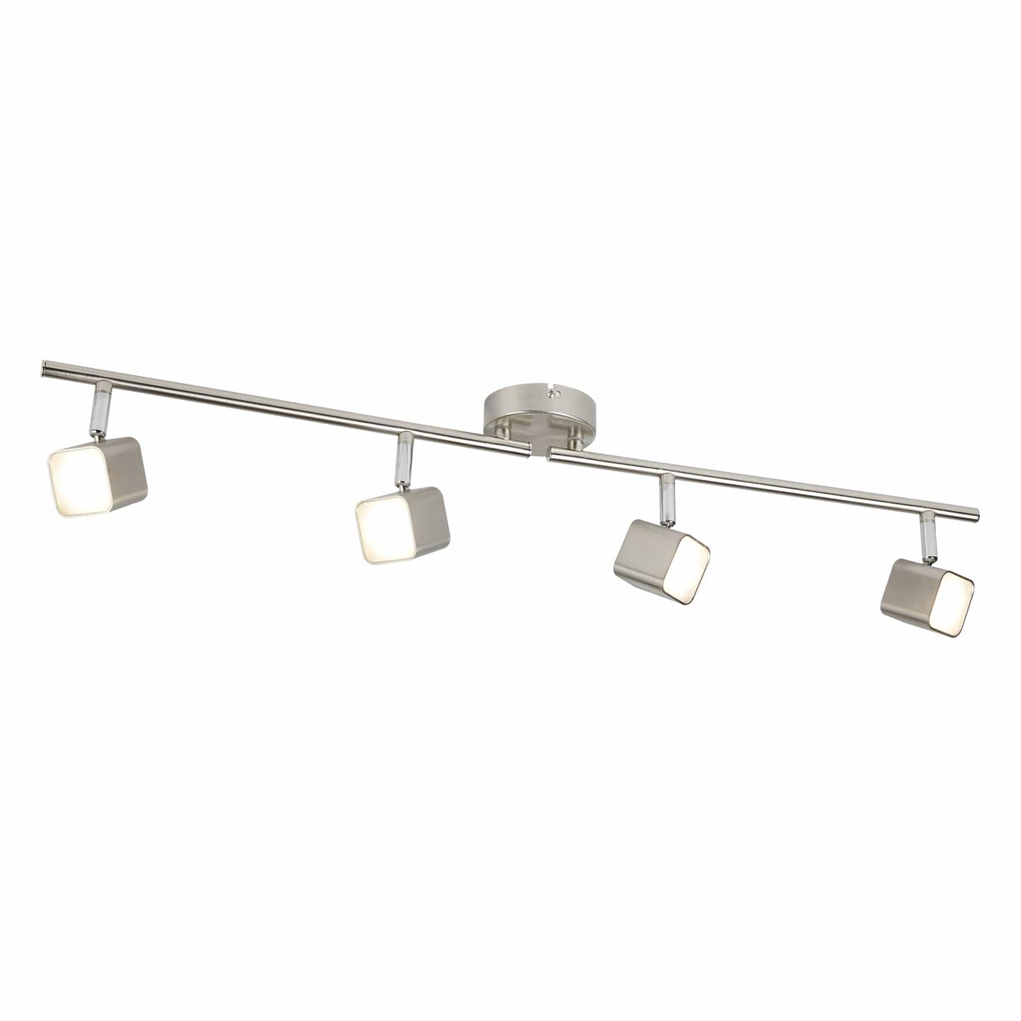 Searchlight Quad 4LT LED Square Head Split Bar Spotlight - Satin Silver 4234SS-ND