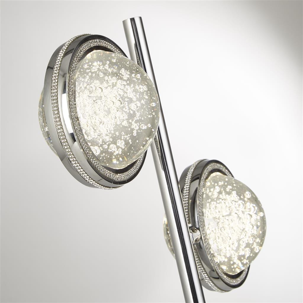Searchlight Quartz 2Lt Table Lamp - Chrome & Bubble Glass 28701-2CC