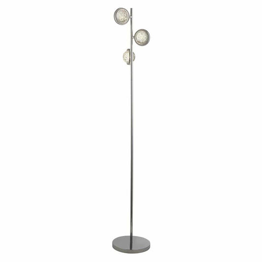 Searchlight Quartz 3Lt Floor Lamp - Chrome & Bubble Glass 28701-3CC