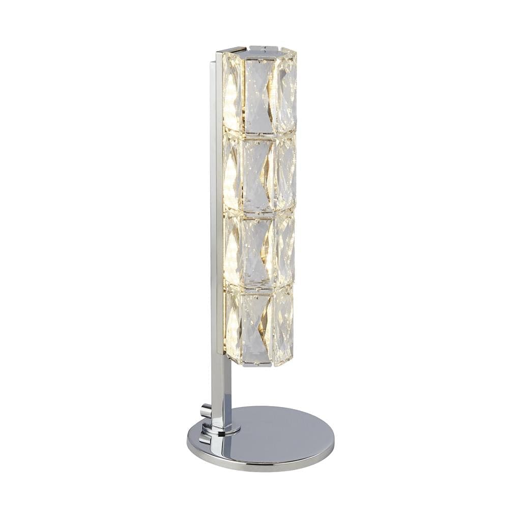 Searchlight Remy LED Table Lamp - 
Chrome & Clear Crystal Trim 5862CC