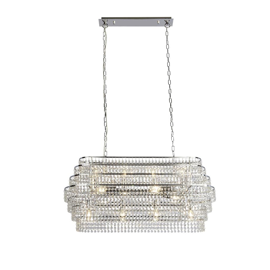 Searchlight Rene 12Lt Ceiling Pendant - Chrome & Crystal 4512-12CC