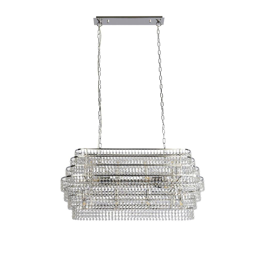 Searchlight Rene 12Lt Ceiling Pendant - Chrome & Crystal 4512-12CC