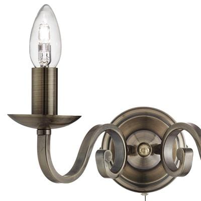 Searchlight Richmond 2Lt Wall Light - Antique Brass Metal 1502-2AB