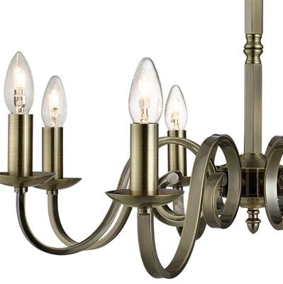 Searchlight Richmond 8Lt Pendant - Antique Brass Metal 1508-8AB