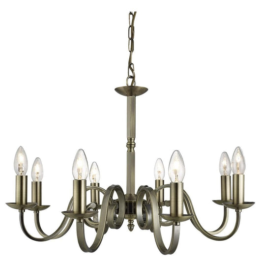 Searchlight Richmond 8Lt Pendant - Antique Brass Metal 1508-8AB