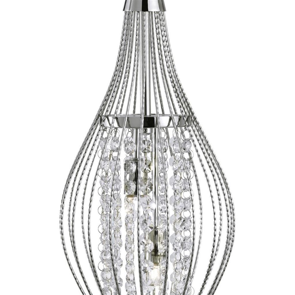 Searchlight Rocket 2Lt Pendant - Chrome Metal & Crystal 3242-2CC