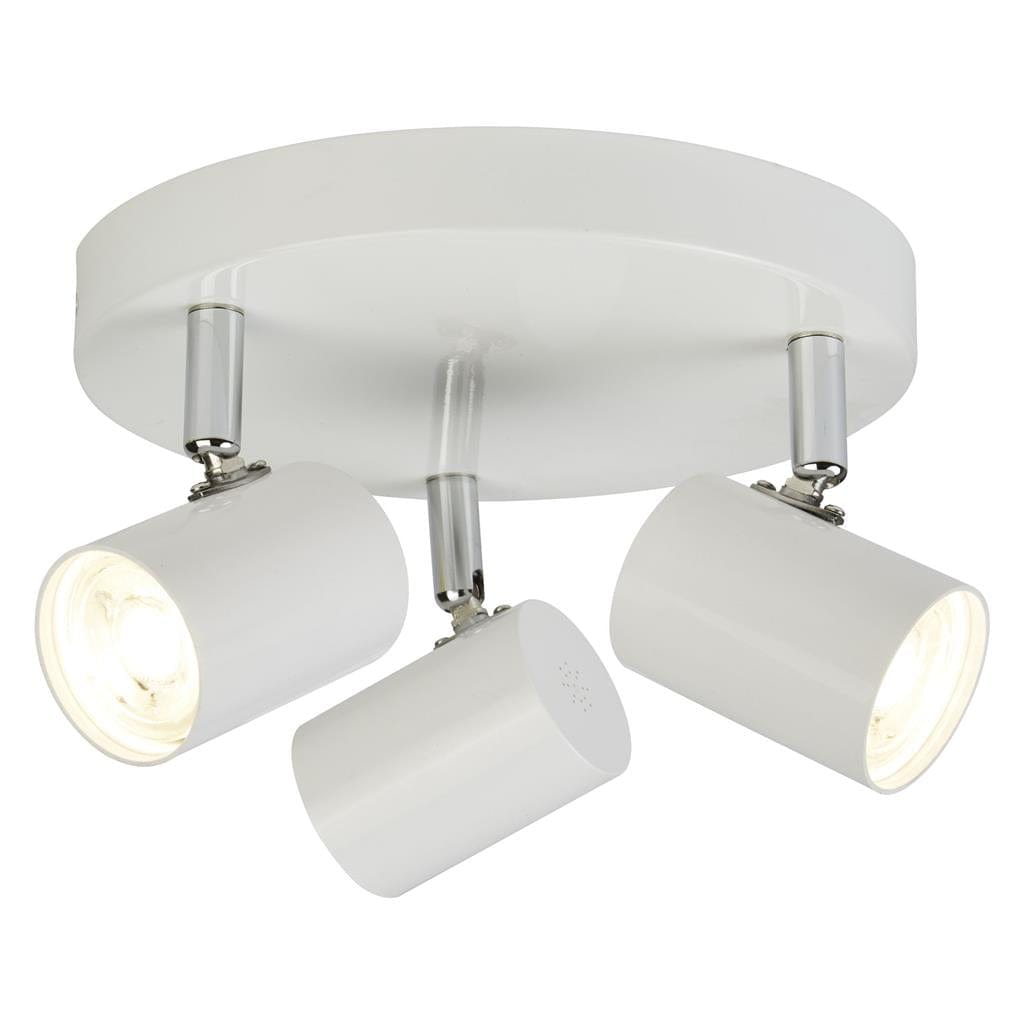 Searchlight Rollo 3Lt Round Spotlight  - White Metal 3173WH