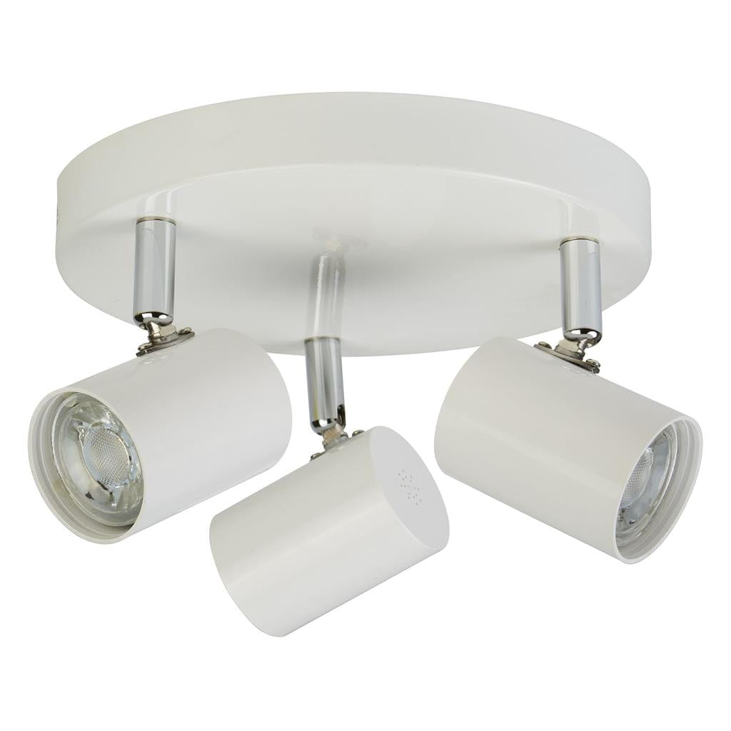 Searchlight Rollo 3Lt Round Spotlight  - White Metal 3173WH