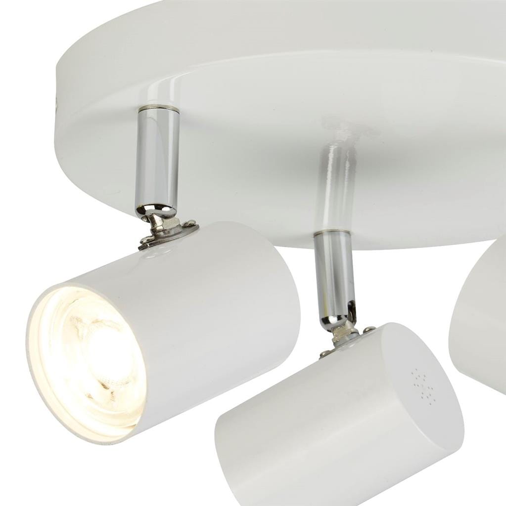 Searchlight Rollo 3Lt Round Spotlight  - White Metal 3173WH