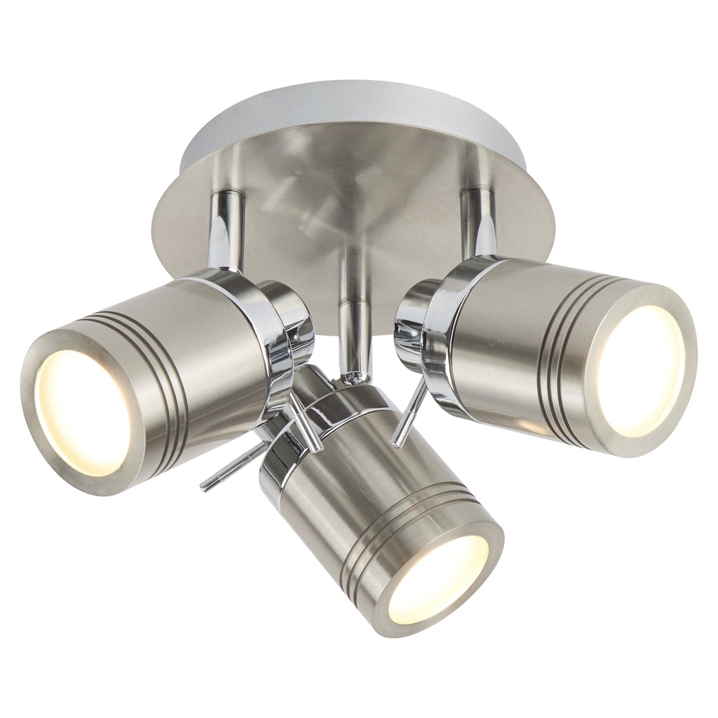 Searchlight Samson 3Lt Round Spotlight  - Satin Silver Metal 6603SS