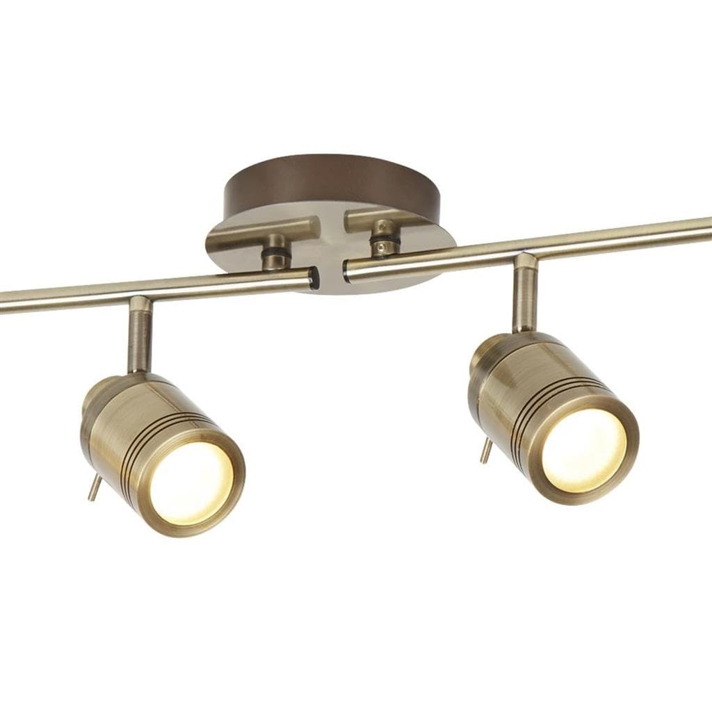 Searchlight Samson 4Lt Split Bar Spotlight - Antique Brass Metal 6604AB