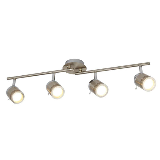 Searchlight Samson 4Lt Split Bar Spotlight - Satin Silver Metal 6604SS