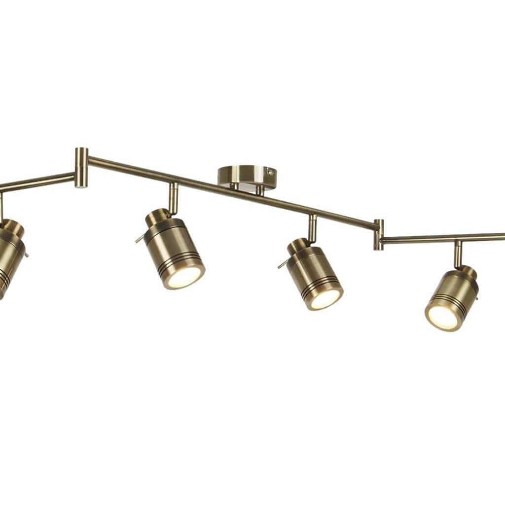 Searchlight Samson 6Lt Split Bar Spotlight - Antique Brass Metal 6606AB