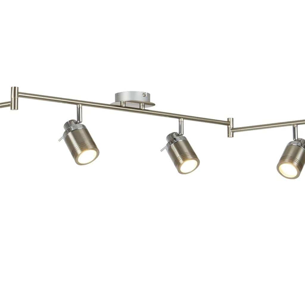 Searchlight Samson 6Lt Split Bar Spotlight - Satin Silver Metal 6606SS