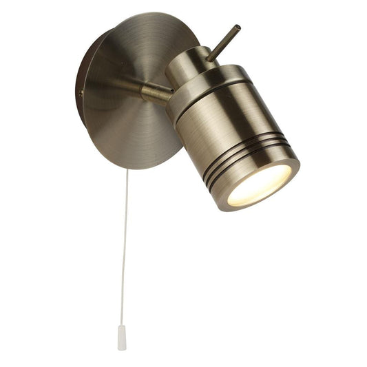 Searchlight Samson Spotlight Wall Light - Antique Brass Metal 6601AB