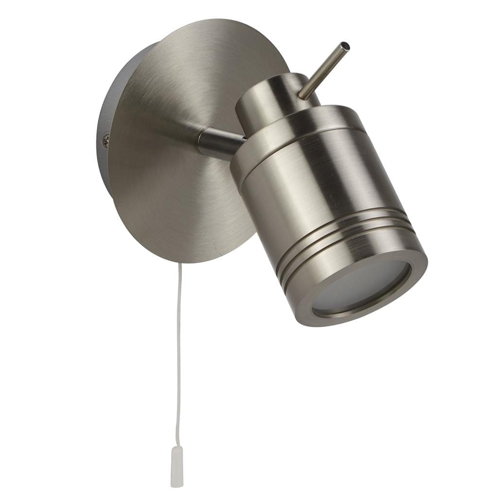 Searchlight Samson Spotlight Wall Light - Satin Silver Metal 6601SS