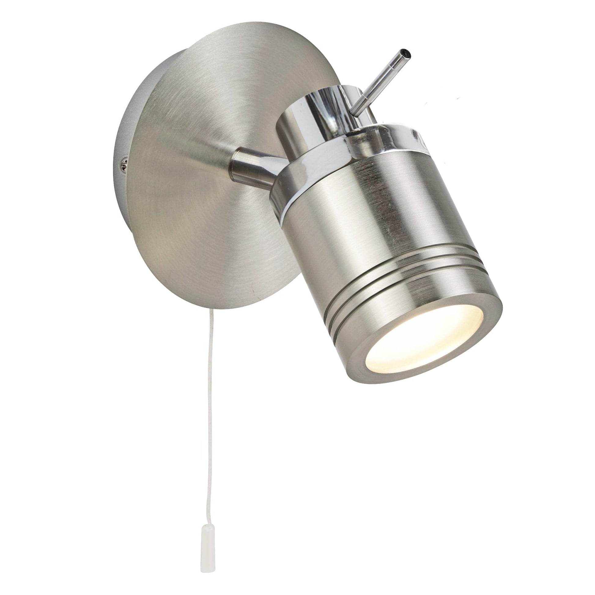 Searchlight Samson Spotlight Wall Light - Satin Silver Metal 6601SS