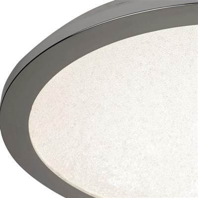 Searchlight Scilly LED Flush  -  Chrome & Crystal Sand, IP44 8100-40CC