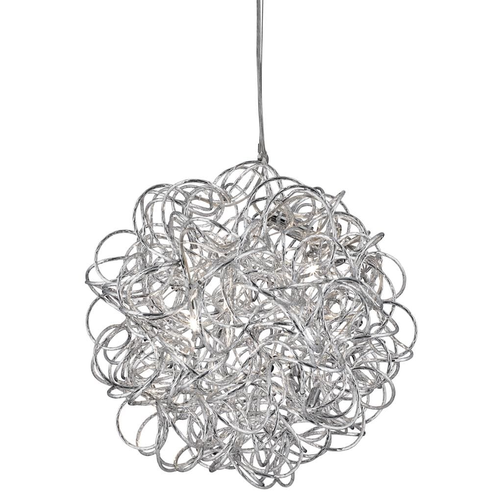 Searchlight Scribble 6Lt LED Pendant - Chrome Diamond Cut Metal 9432