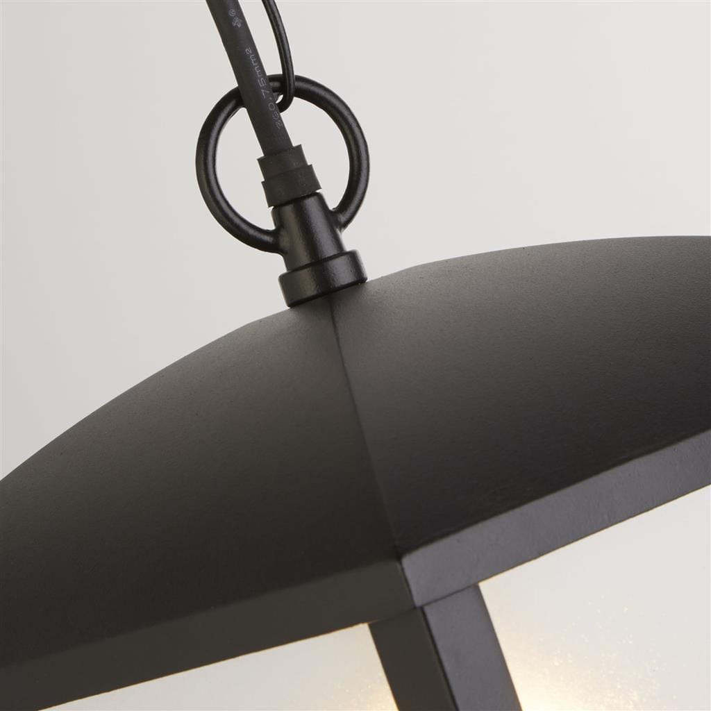 Searchlight Seattle Pendant - Black Metal & Clear Frosted Polycarbonate 6592BK