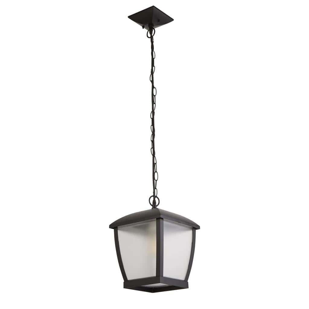 Searchlight Seattle Pendant - Black Metal & Clear Frosted Polycarbonate 6592BK