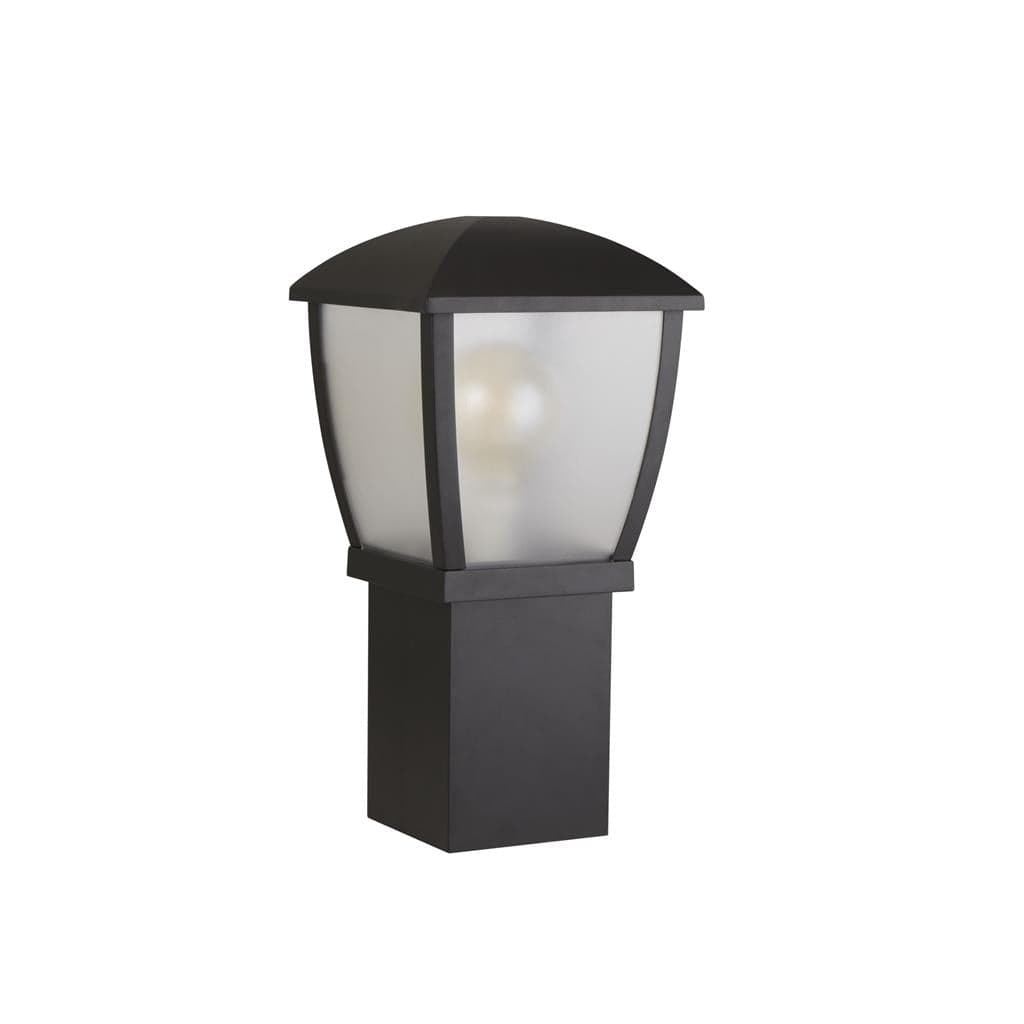 Searchlight Seattle Post - Black Metal & Clear Frosted Polycarbonate 6591-450
