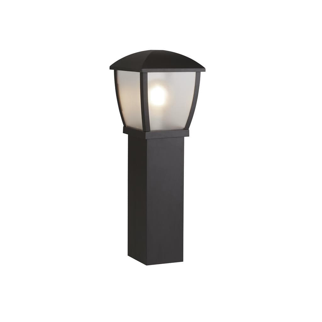 Searchlight Seattle Post - Black Metal & Clear Frosted Polycarbonate 6591-730