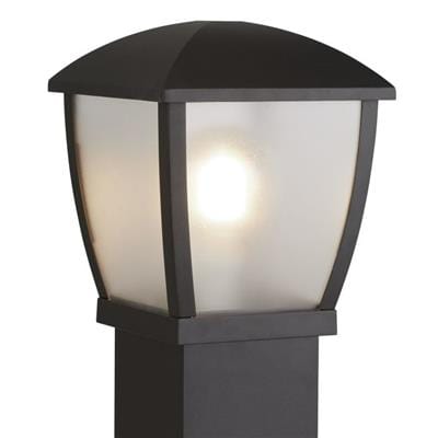 Searchlight Seattle Post - Black Metal & Clear Frosted Polycarbonate 6591-730