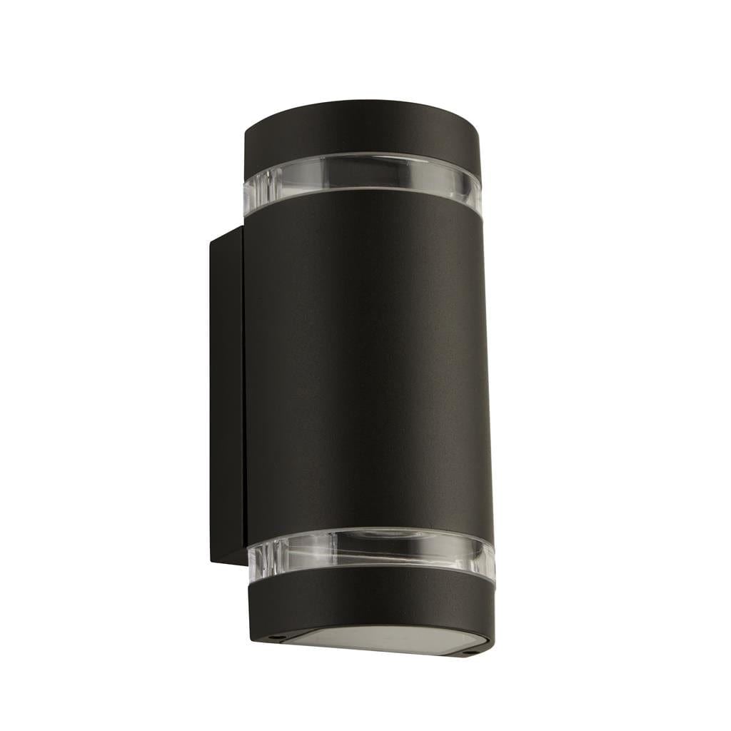 Searchlight Sheffield Outdoor 2Lt Wall Light - Black, Glass & Polycarb 2002-2BK-LED