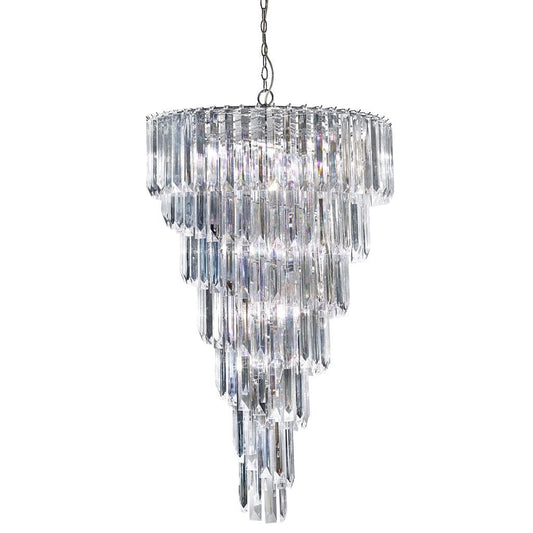 Searchlight Sigma  9Lt Chandelier - Chrome Metal & Acrylic 7999-9CC