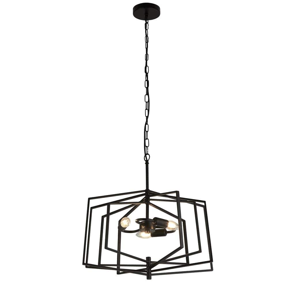 Searchlight Slinky 3Lt Ceiling Pendant - Black Metal 7793BK