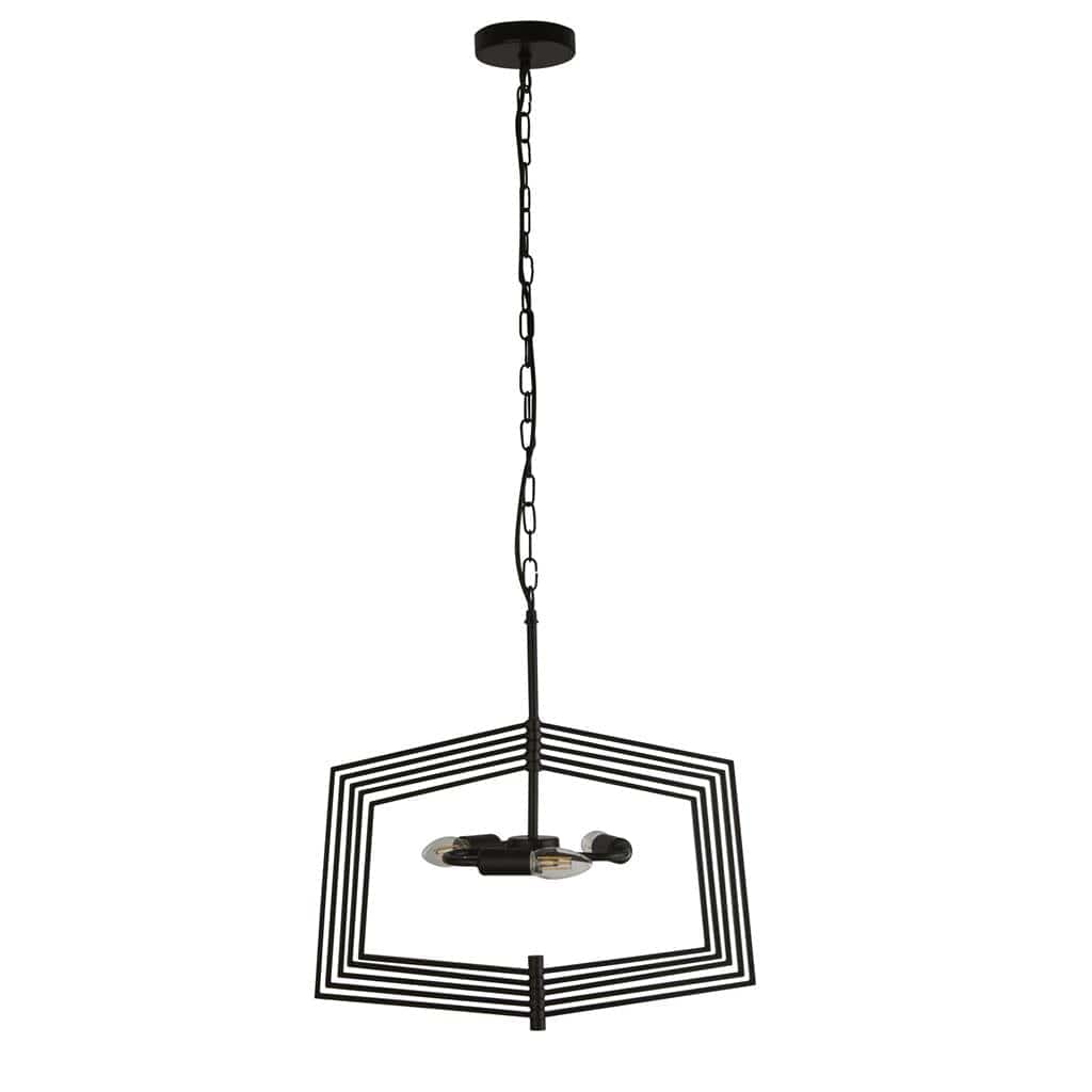 Searchlight Slinky 3Lt Ceiling Pendant - Black Metal 7793BK