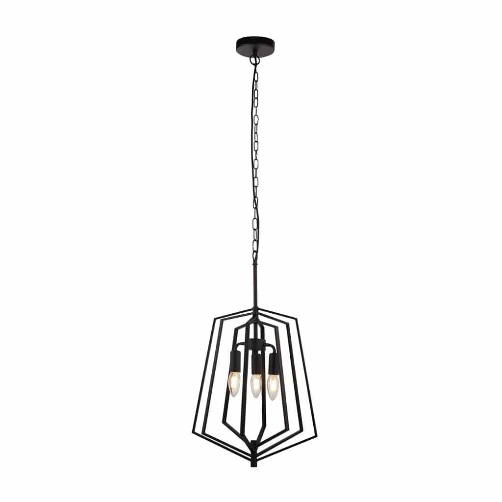 Searchlight Slinky 3Lt Ceiling Pendant - Black Metal 7973BK