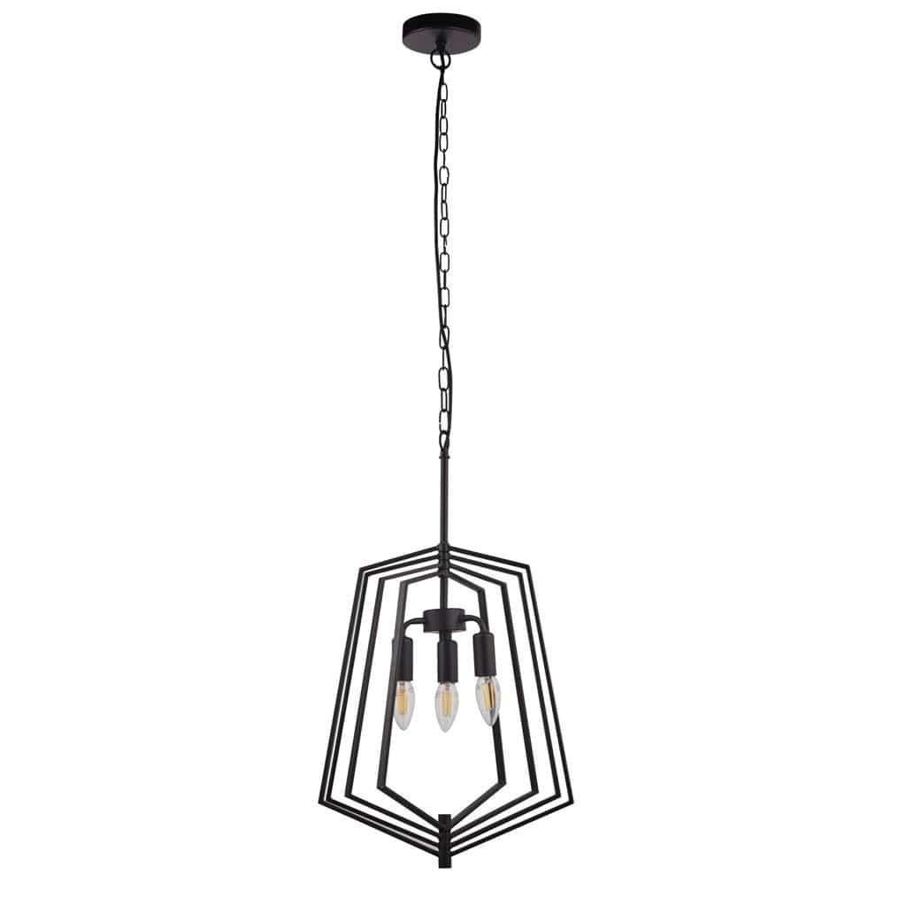 Searchlight Slinky 3Lt Ceiling Pendant - Black Metal 7973BK