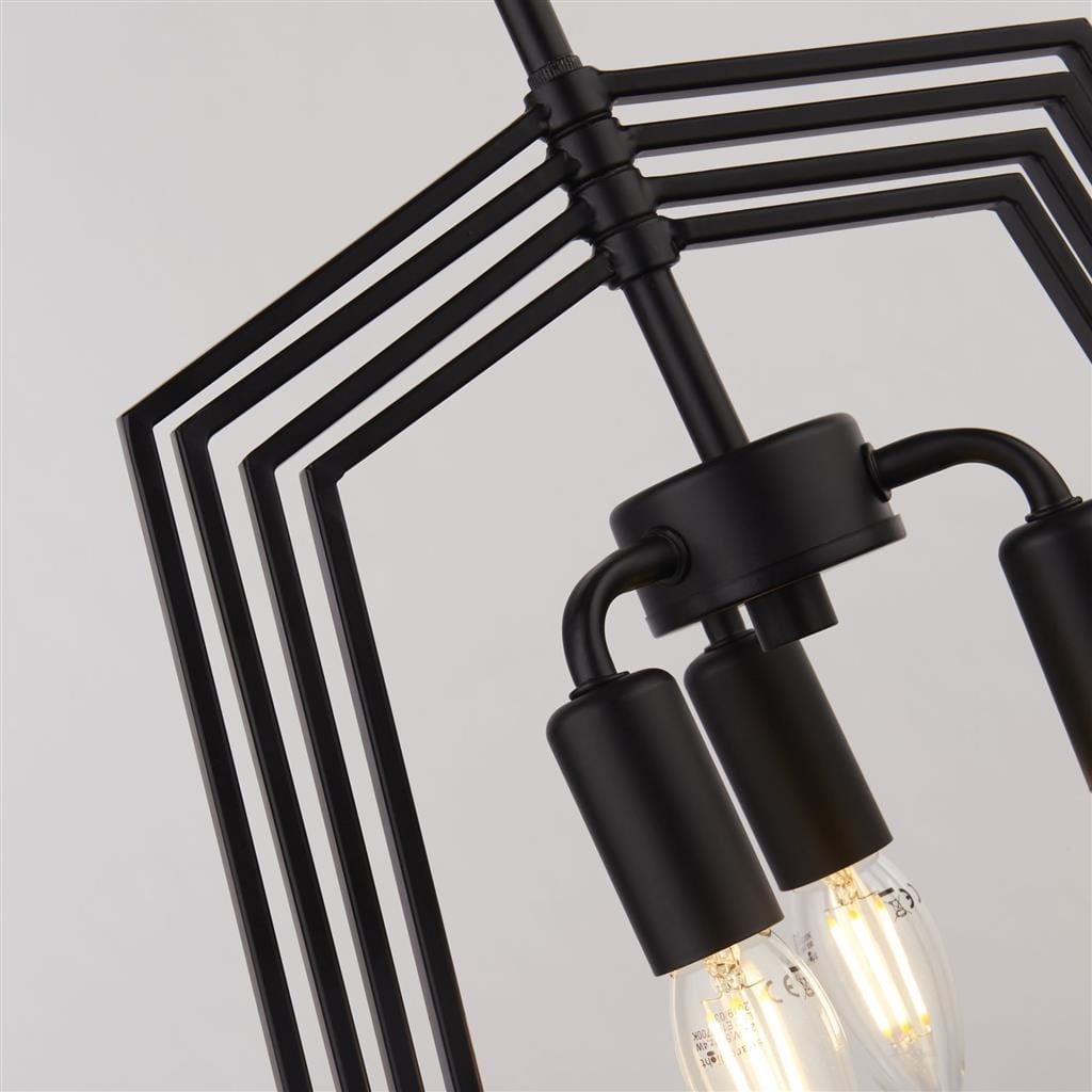 Searchlight Slinky 3Lt Ceiling Pendant - Black Metal 7973BK