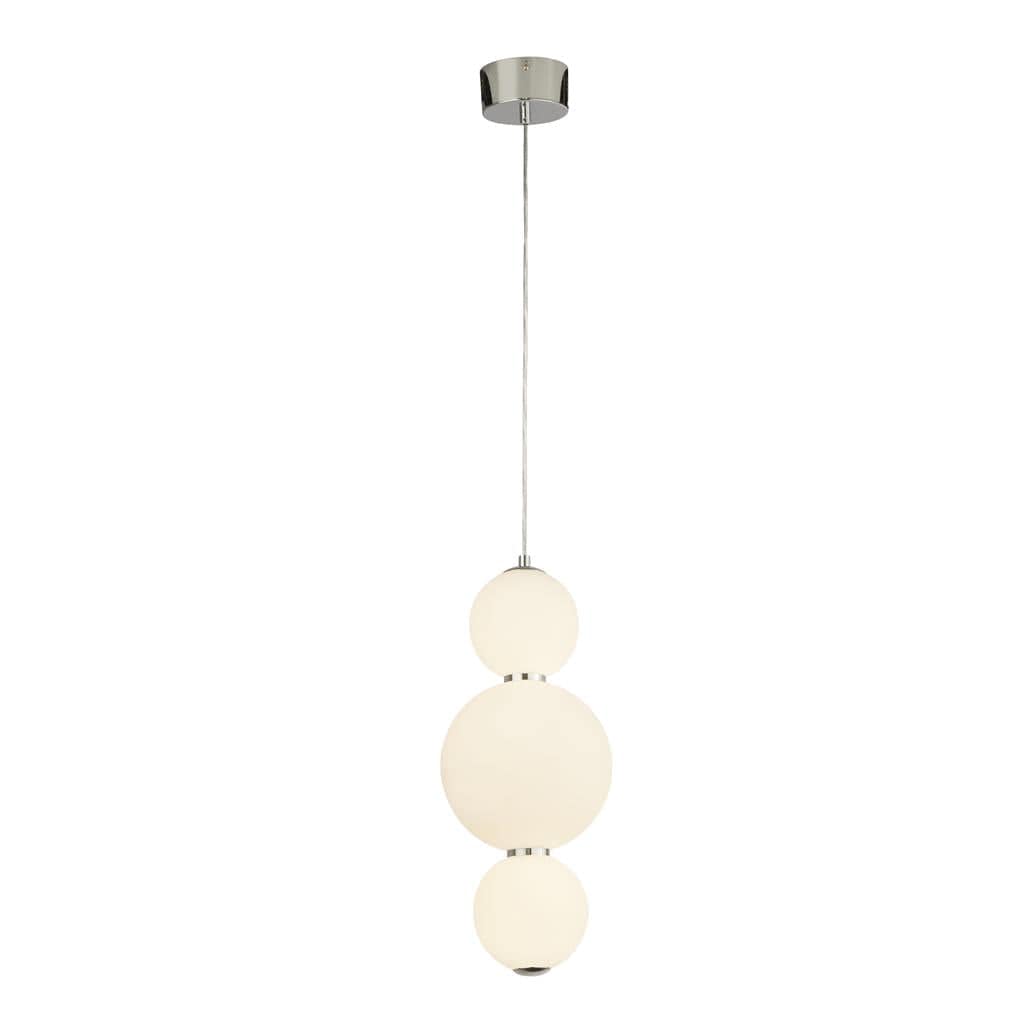 Searchlight Snowball  3Lt Pendant - Chrome Metal & Opal Glass 51022-3CC