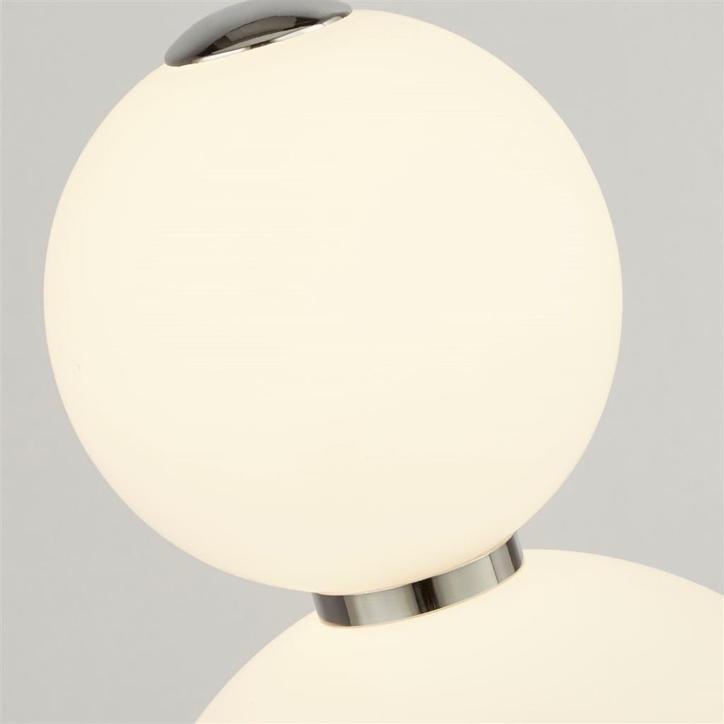 Searchlight Snowball  Table Lamp  - Chrome Metal & Opal Glass 51021-2CC