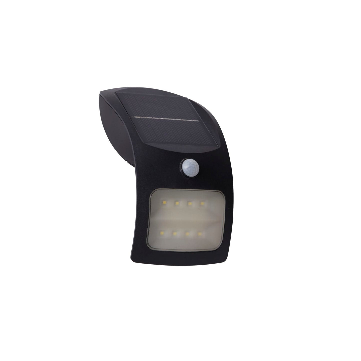 Searchlight Solar Outdoor Wall Light - Black Metal & White Polycarbonate 67420BK-PIR