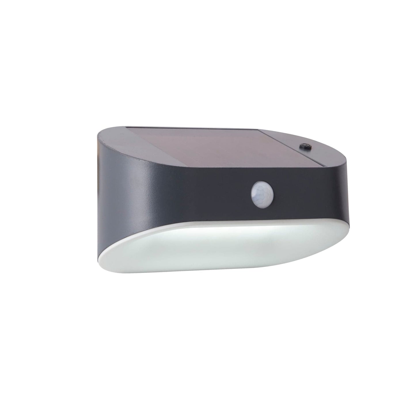 Searchlight Solar Outdoor Wall Light - Black Metal & White Polycarbonate 67421BK-PIR