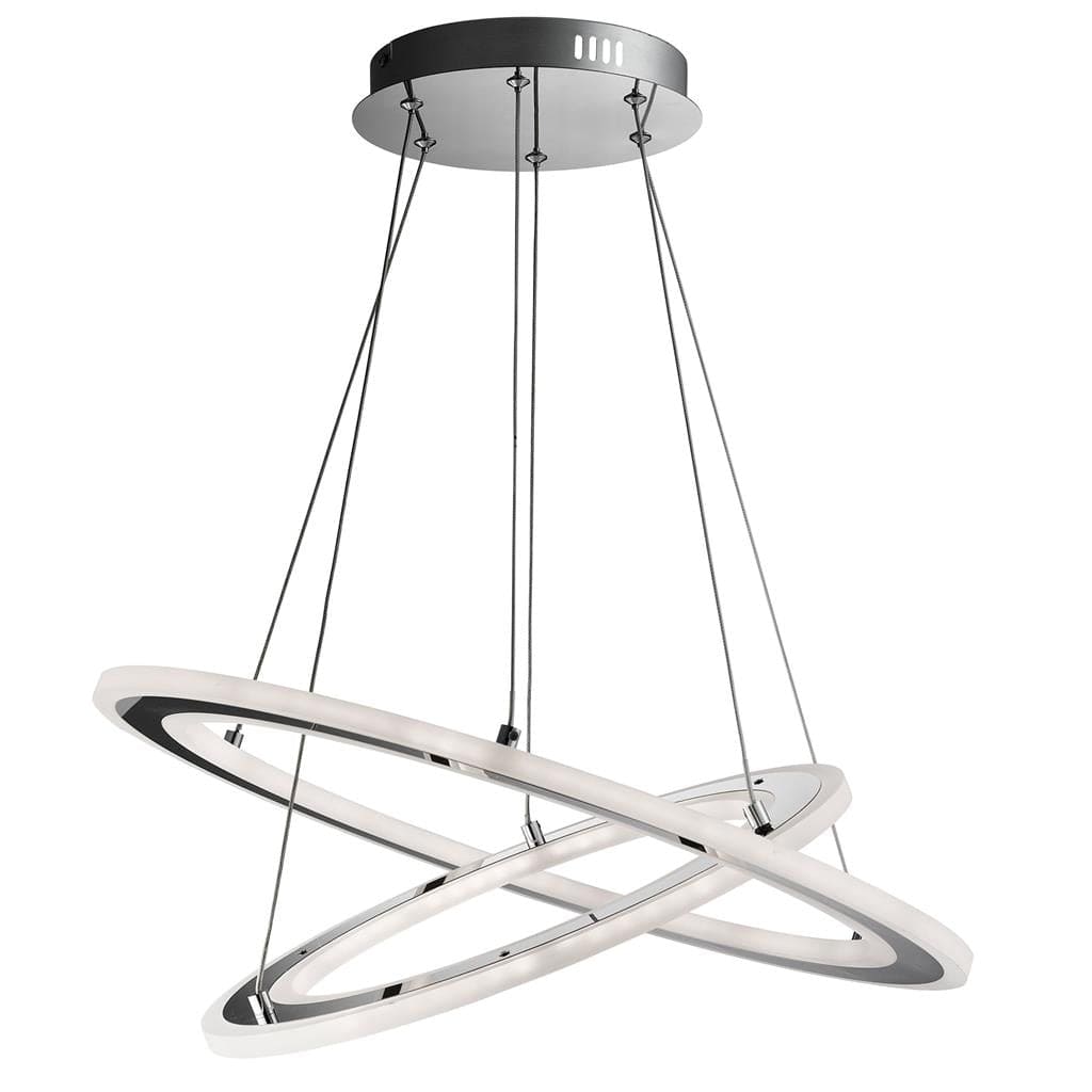 Searchlight Solexa 2Lt Pendant - Chrome Metal & Frosted Acrylic 5882-2CC