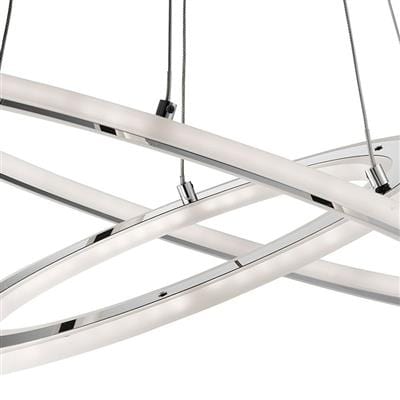 Searchlight Solexa 2Lt Pendant - Chrome Metal & Frosted Acrylic 5882-2CC