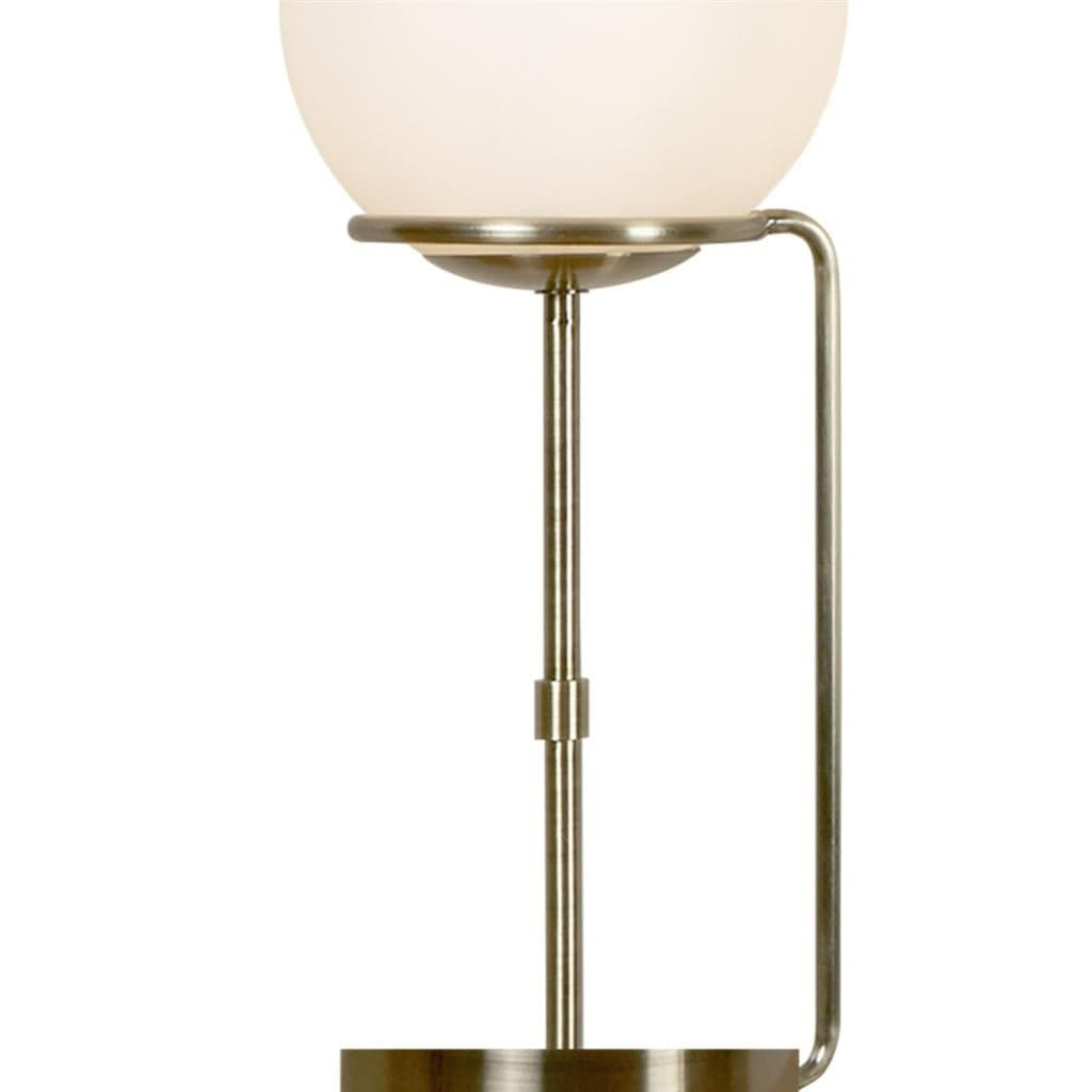 Searchlight Sphere  Table Lamp  - Antique Brass Metal & Opal Glass 8092AB