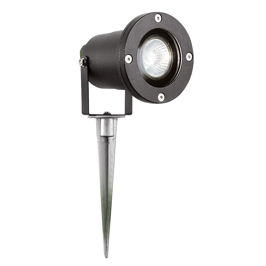 Searchlight Spikey Outdoor Spotlight - Black Metal & Polycarbonate 5001BK-LED