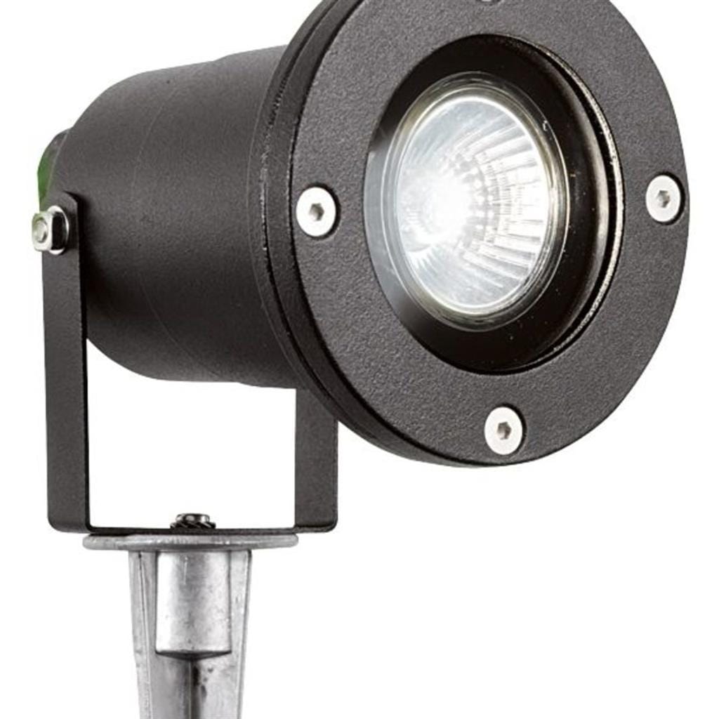 Searchlight Spikey Outdoor Spotlight - Black Metal & Polycarbonate 5001BK-LED