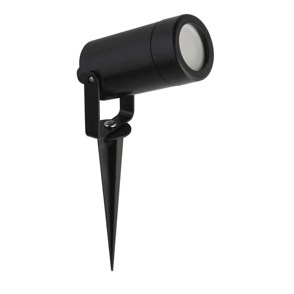 Searchlight Spikey Outdoor Spotlight - Black Metal & Polycarbonate 5010BK