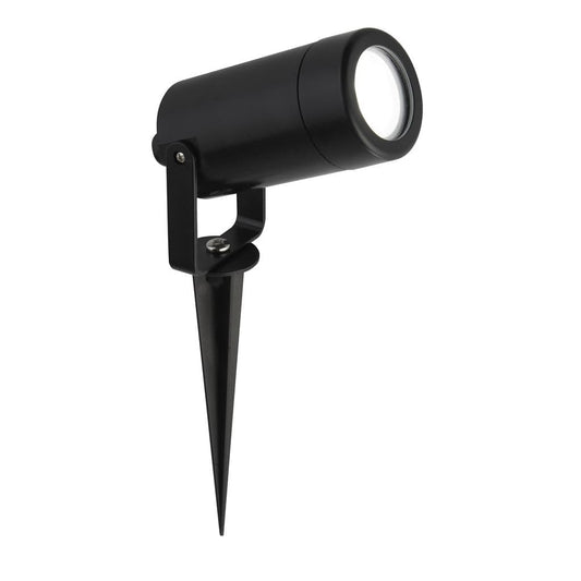 Searchlight Spikey Outdoor Spotlight - Black Metal & Polycarbonate 5010BK