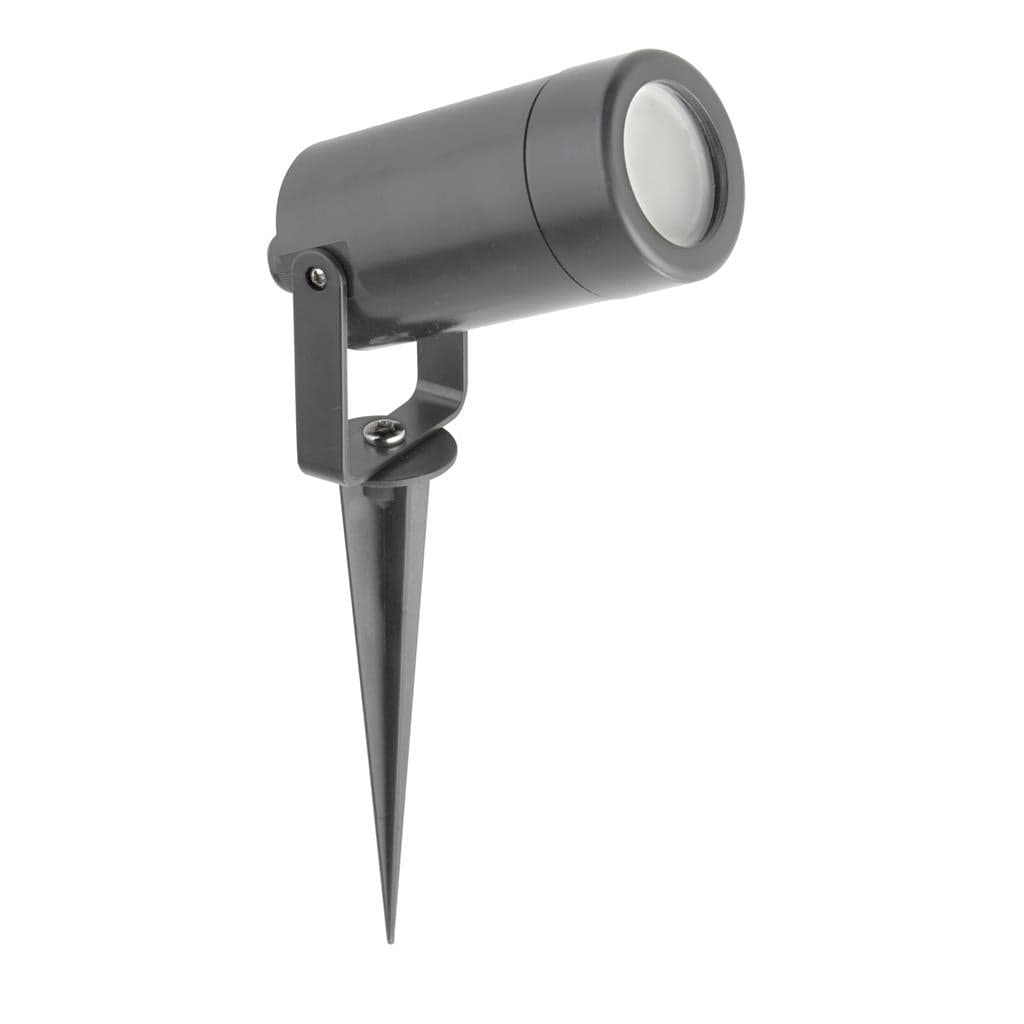 Searchlight Spikey Outdoor Spotlight - Grey Metal & Polycarbonate 5010GY