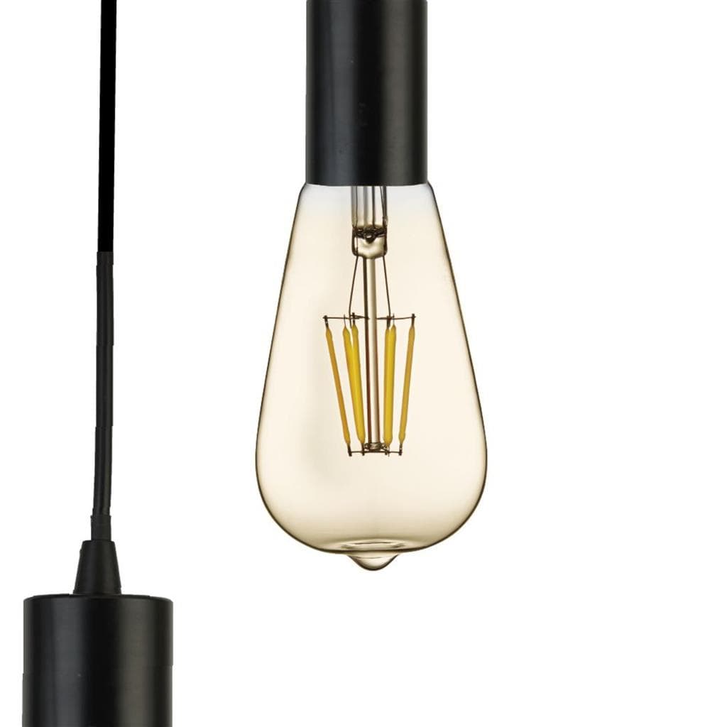 Searchlight Squiggle 5Lt Pendant - Black Metal & Cables 9665-5BK