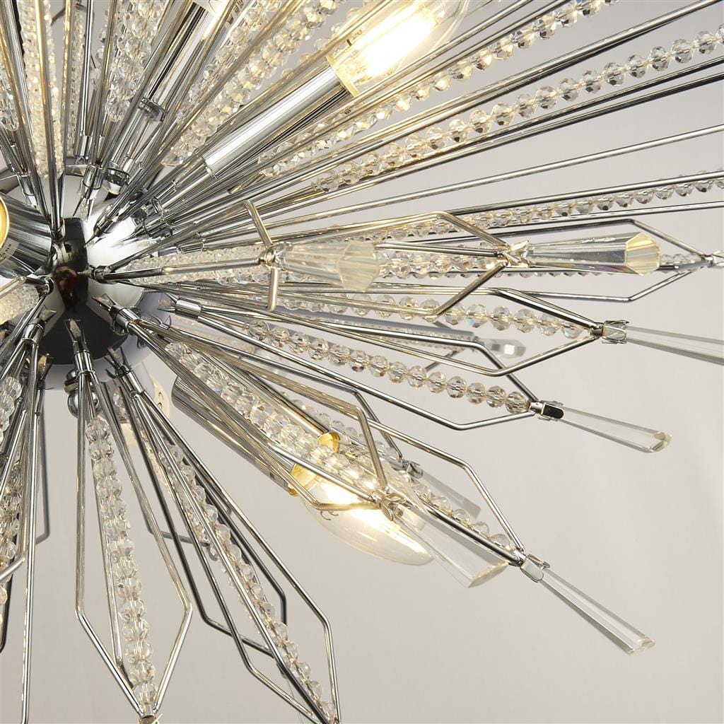 Searchlight Starburst 8Lt Ceiling Pendant - Chrome & Glass 8638-8CC