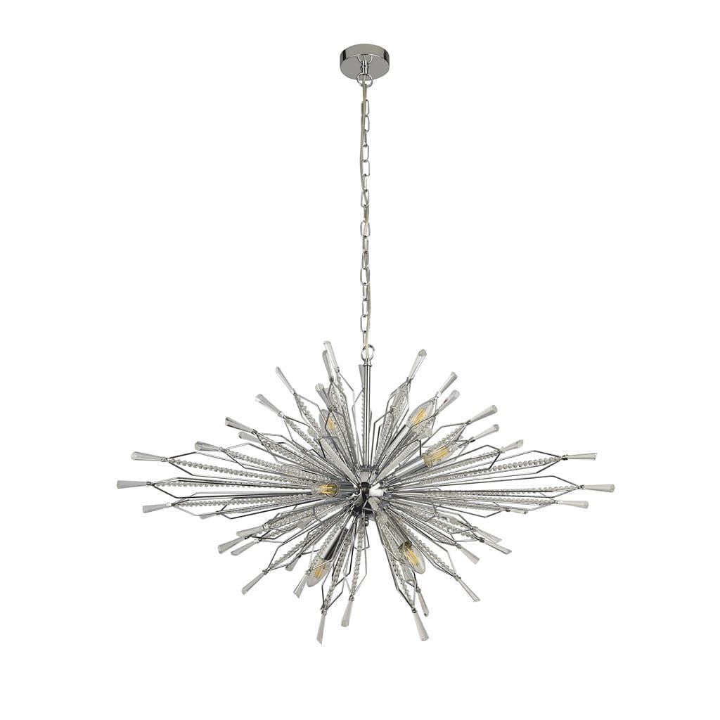 Searchlight Starburst 8Lt Ceiling Pendant - Chrome & Glass 8638-8CC